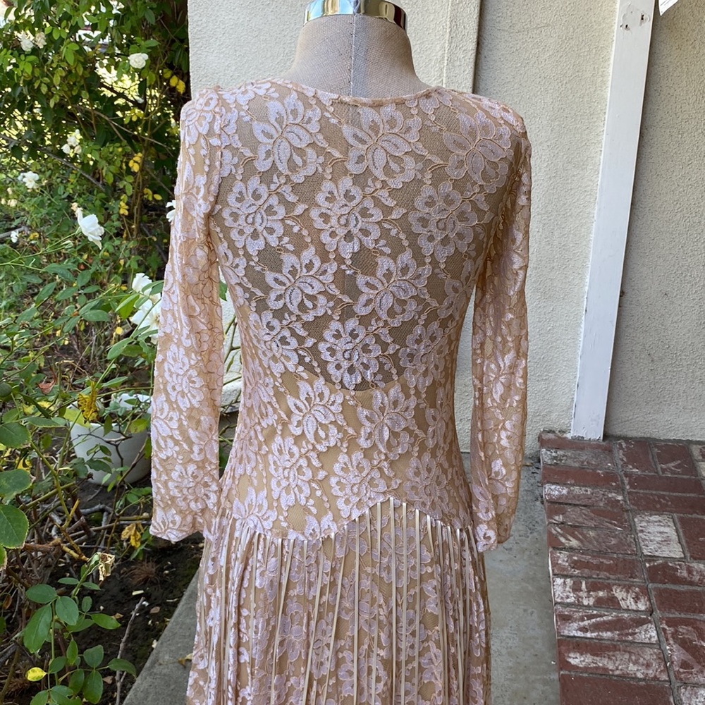 FINAL FRENCH ROSE VINTAGE LACE DRESS - Picture 12 of 15